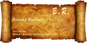 Bondy Rafael névjegykártya